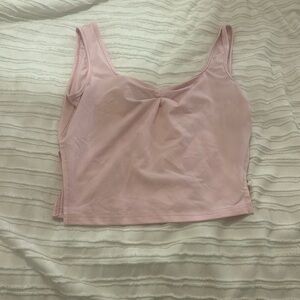 pink cropped tank top with cut out sides